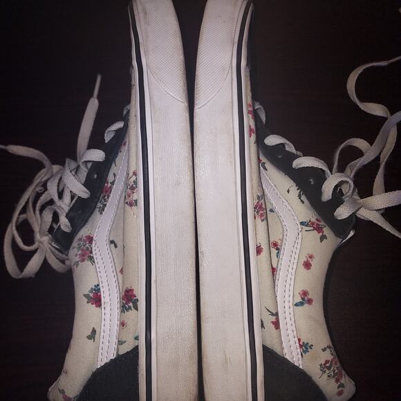 Vans Women's Old Skool Sneakers 8.5M Lace Up Ditsy Floral Skateboarding Black - Picture 12 of 16